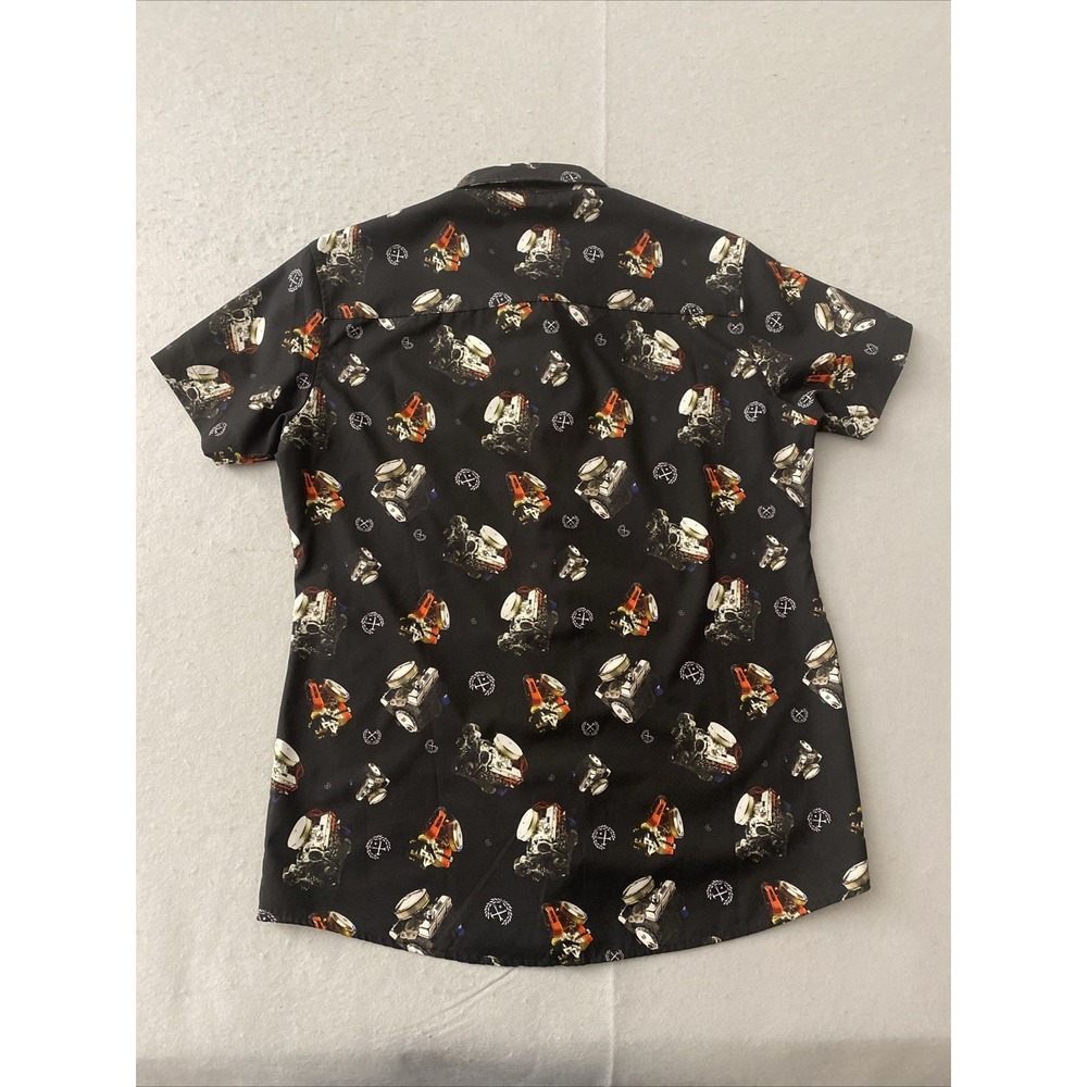 Dixxon Flannel Co The Small Block Short Sleeve Shirt Men's Large Black AOP Read